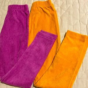 Hannah Anderson velour corduroy pants(2), leggings sz 8 (130cm)